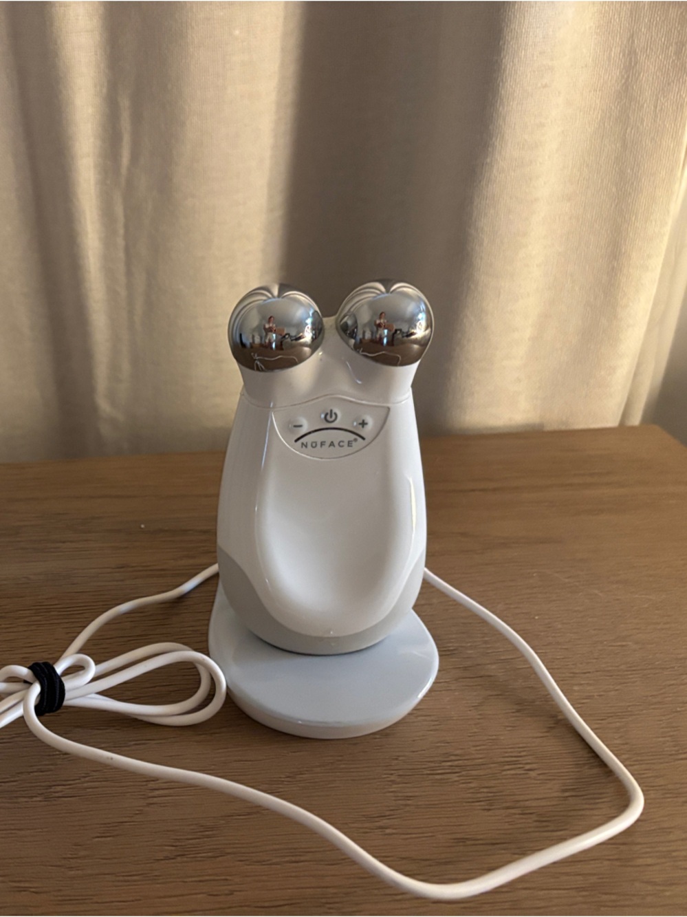 NuFace White Facial Toning Device with Dual Stainless Roller Heads